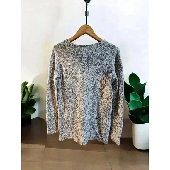 Loft Small Lounge Blue And Gray Soft Knit Sweater - Picture 2 of 3